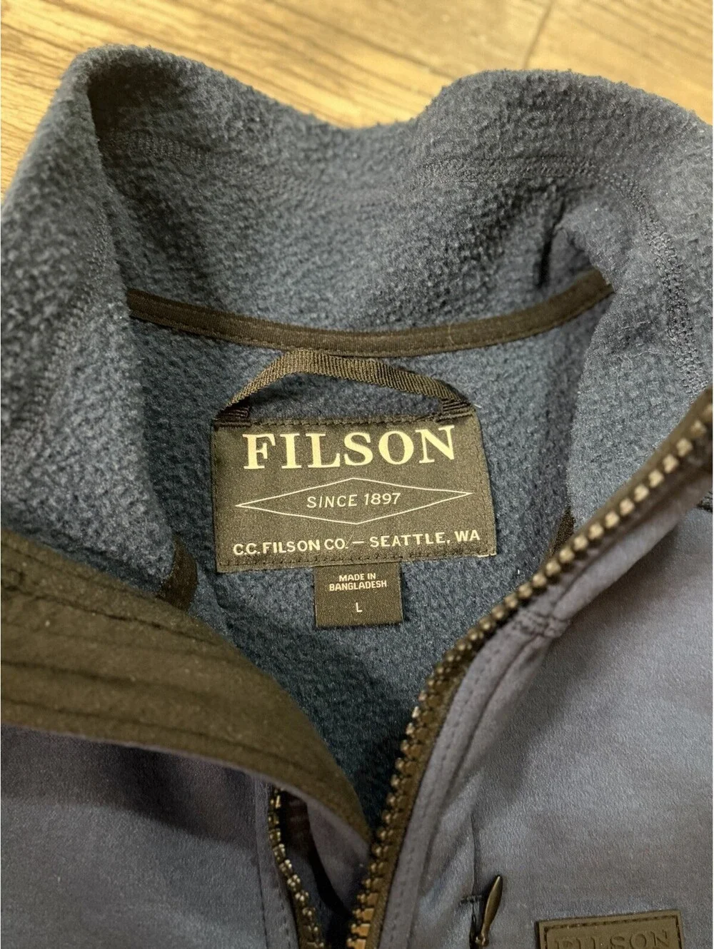 Filson Granite Spire Fleece High Collar Vest Sz L